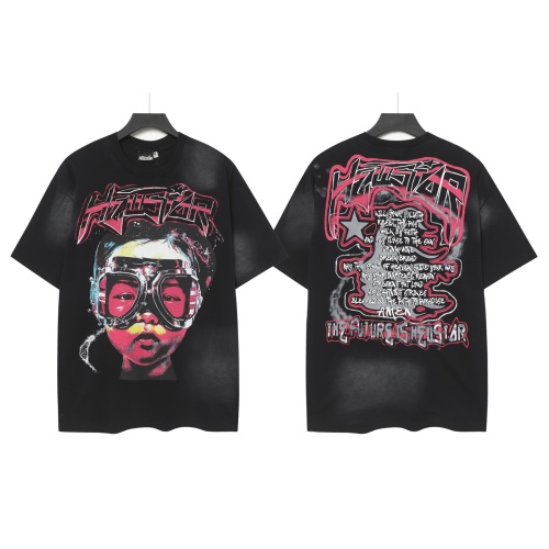 Hellstar Washed Black Graphic Print Cotton T-Shirt, Streetwear Style 1 Hellstar Washed Black Graphic Print Cotton T-Shirt, Streetwear Style