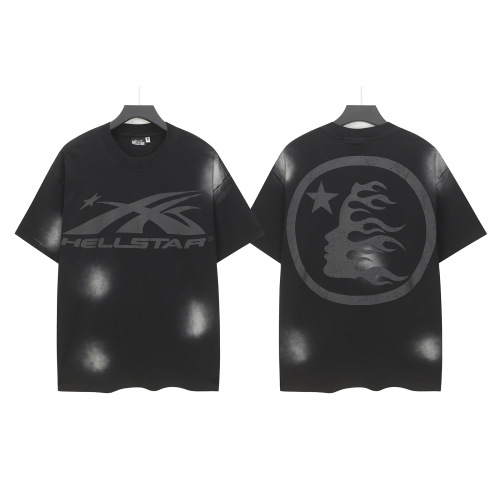 Hellstar Distressed Graphic Print T-Shirt, Washed Black, Cotton Blend 1 Hellstar Distressed Graphic Print T-Shirt, Washed Black, Cotton Blend