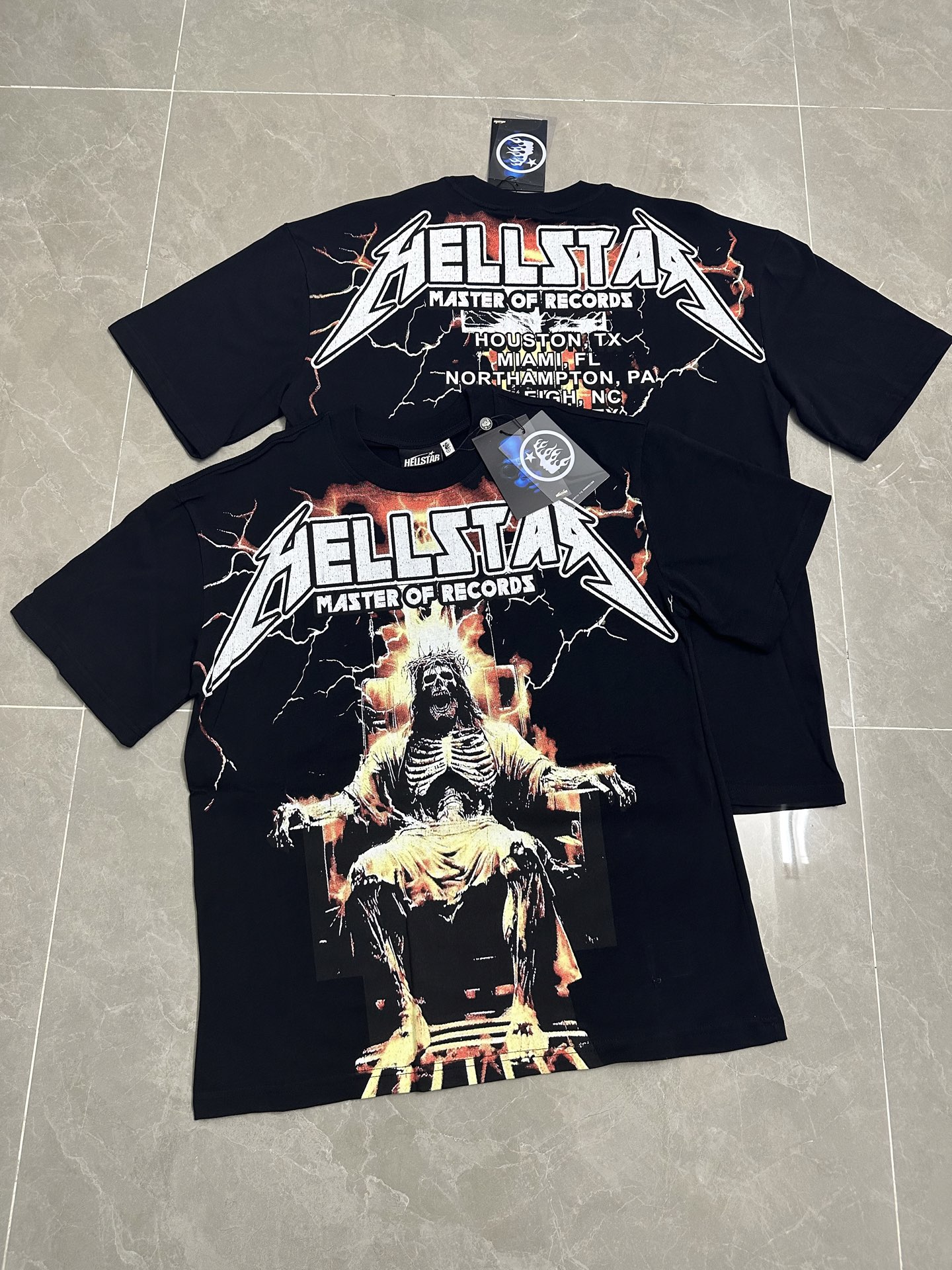 Hellstar Master of Records Black Graphic Print Cotton T-Shirt