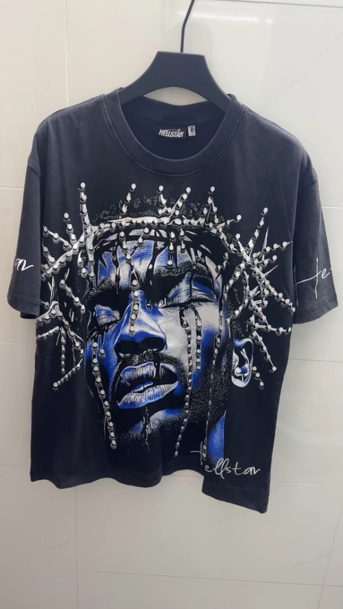 Hellstar Washed Black Graphic Print Cotton T-Shirt Streetwear Fashion Tee 1 Hellstar Washed Black Graphic Print Cotton T-Shirt Streetwear Fashion Tee