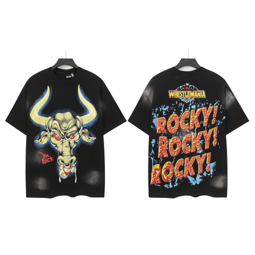 Hellstar "The Rock" T-Shirt, Washed Black Cotton Tee, Streetwear Style 1 Hellstar "The Rock" T-Shirt, Washed Black Cotton Tee, Streetwear Style