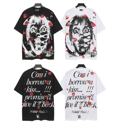 Hellstar Records Kiss Print Cotton T-Shirt, Streetwear Style, Black/White 1 Hellstar Records Kiss Print Cotton T-Shirt, Streetwear Style, Black/White