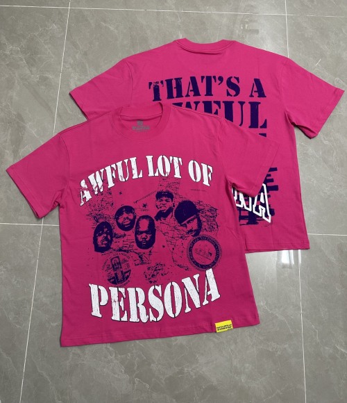 Awful Lot Of Cough Syrup Persona Graphic T-Shirt, Pink, Pure Cotton 1 Awful Lot Of Cough Syrup Persona Graphic T-Shirt, Pink, Pure Cotton