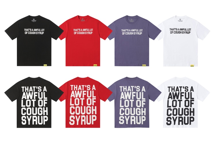 Trendy 'That's A Awful Lot Of Cough Syrup' Graphic Print Cotton T-Shirt 1 Trendy 'That's A Awful Lot Of Cough Syrup' Graphic Print Cotton T-Shirt