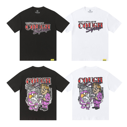 Trendy Graphic Print Cotton T-Shirt, Casual Loose Fit - Available in Black & White 1 Trendy Graphic Print Cotton T-Shirt, Casual Loose Fit - Available in Black & White