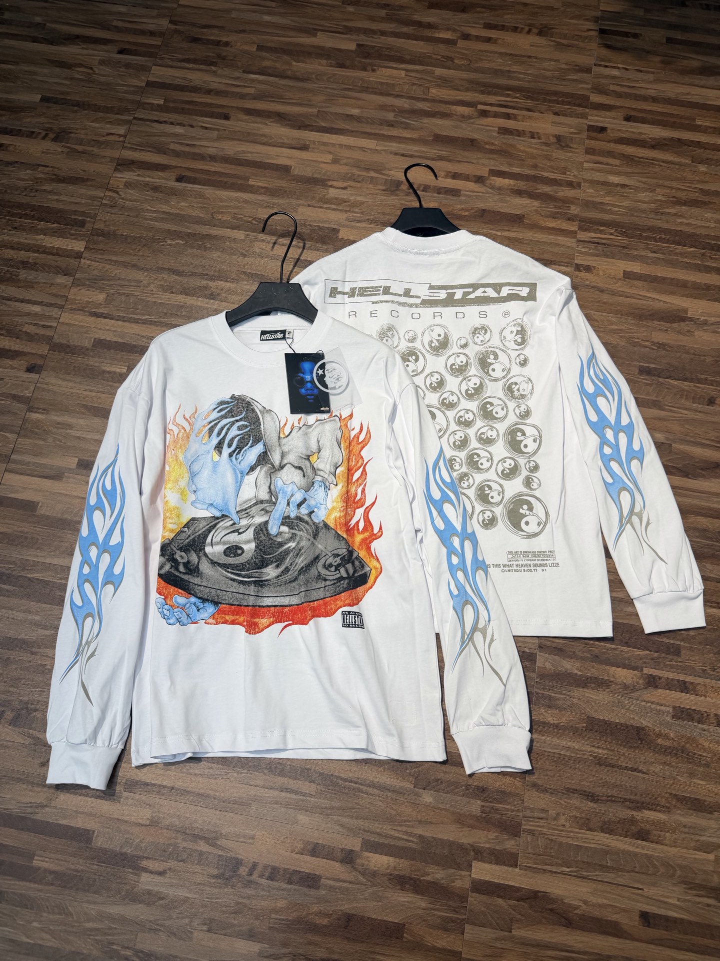 Hellstar Ivory Graphic Print Long Sleeve T-Shirt - Streetwear Fashion