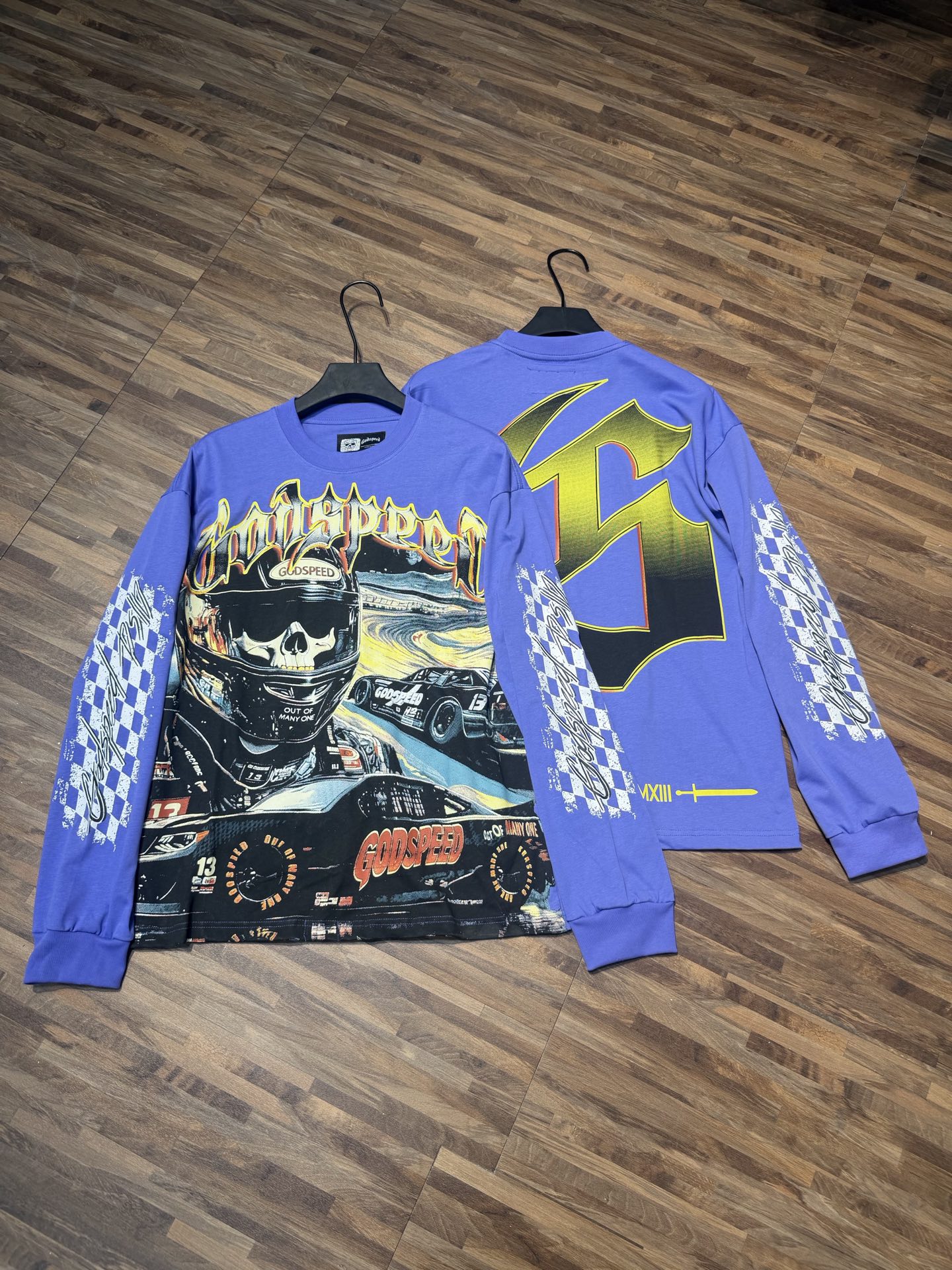 Godspeed Paris Purple Long Sleeve T-Shirt - Rock Streetwear Retro Style