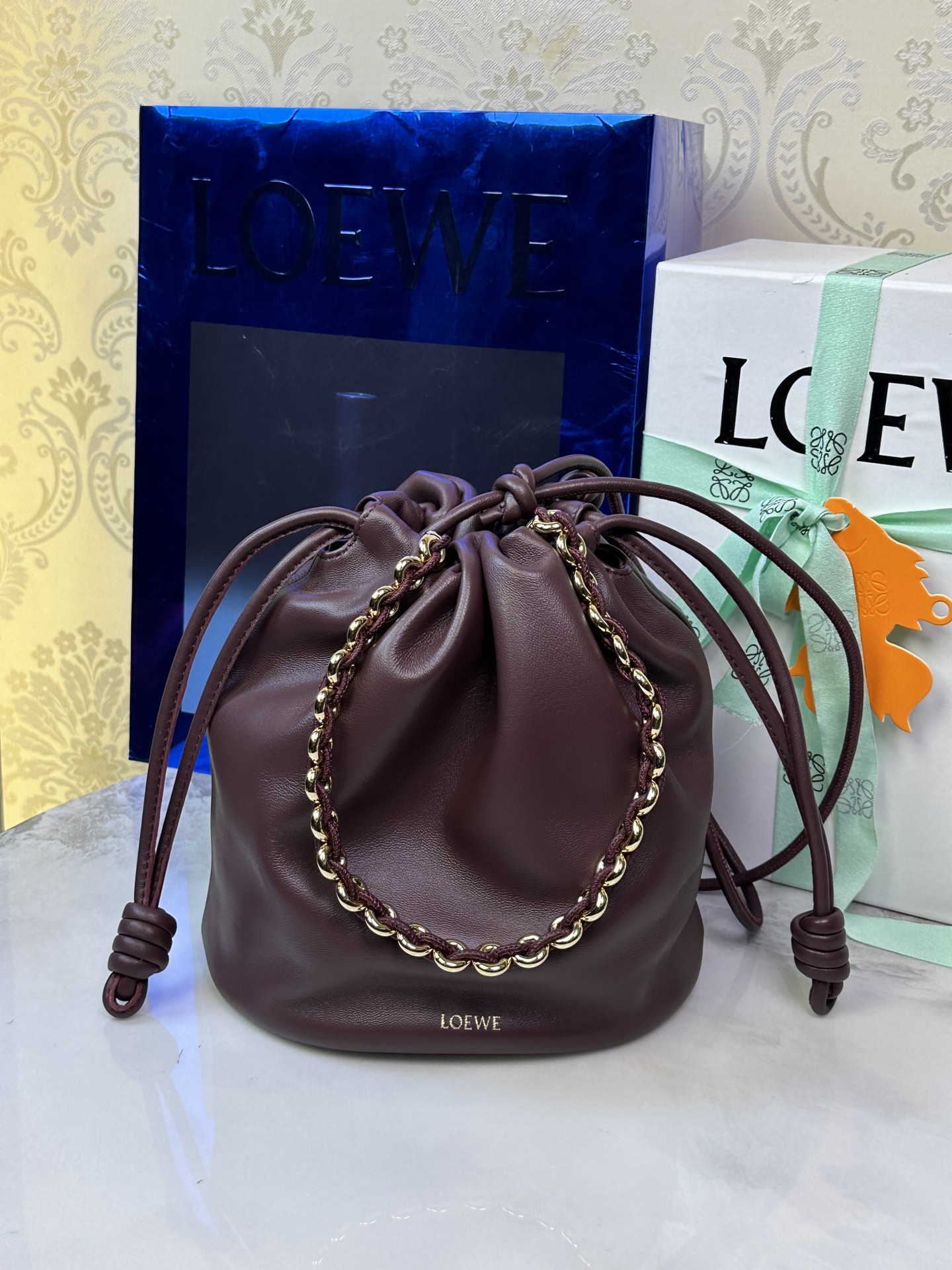 LOEWE Flamenco Purse сумка-мяшок 32-вышэйшая якасць