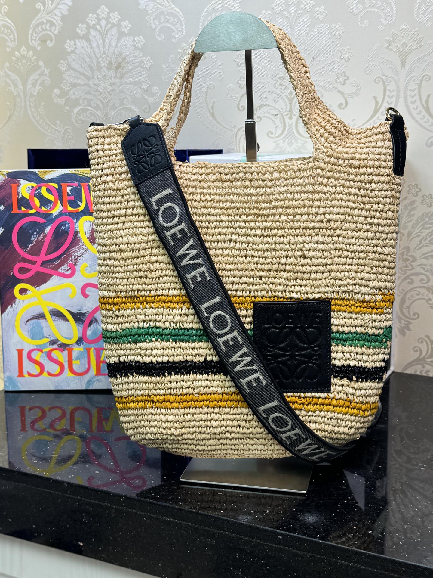 LOEWE Paula Ibiza сумка з пляценнем з рафіі — вышэйшая якасць