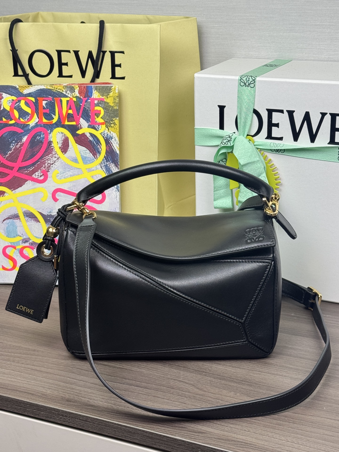 LOEWE малы сумка Featherlight Puzzle з напа-скуры ягняці 𝟮𝟰-вышэйшая якасць