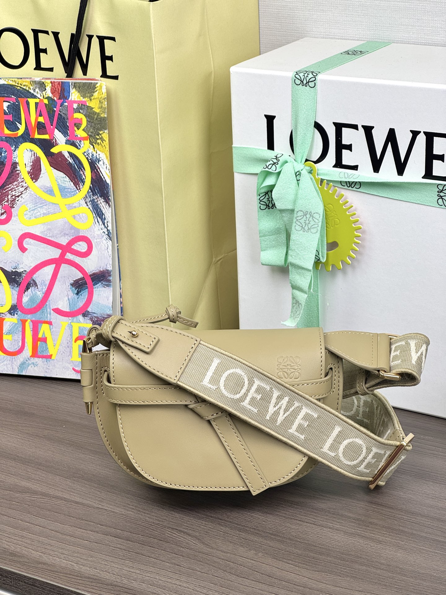 LOEWE Mini Gate Dual сядло-сумка — топ-якасць