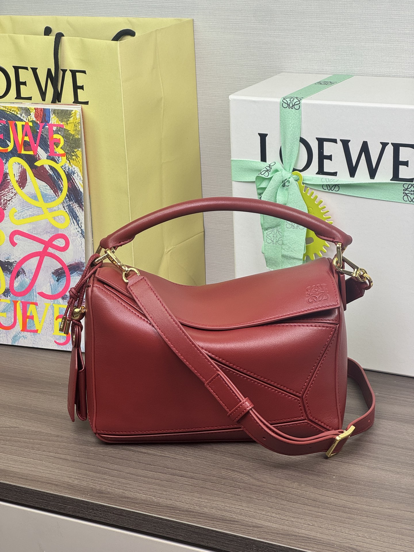 LOEWE малы сумка Featherlight Puzzle з напа-скуры 𝟮𝟰-топ-якасць