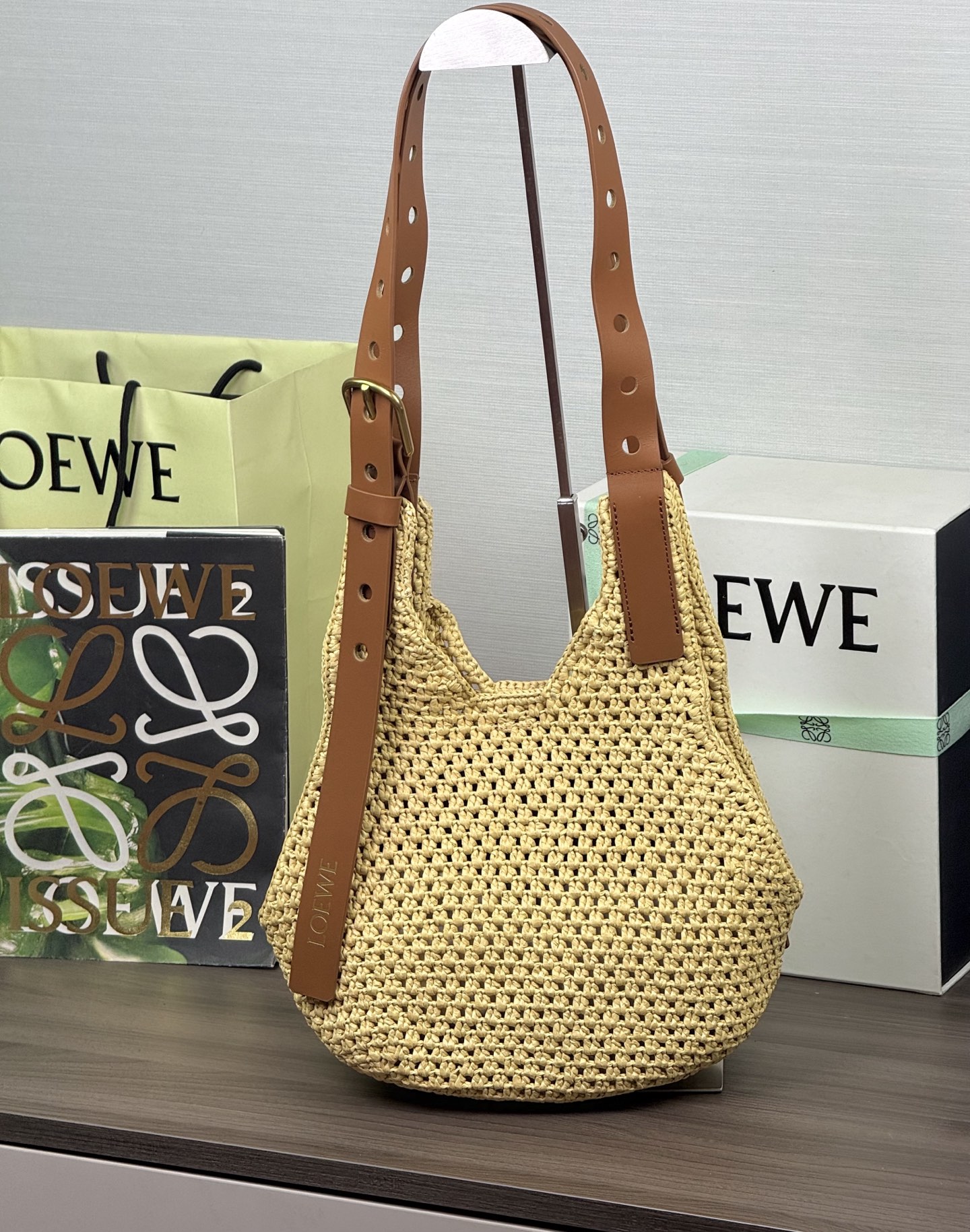 LOEWE Paula's лімітаваная сумка з саломы - вышэйшая якасць