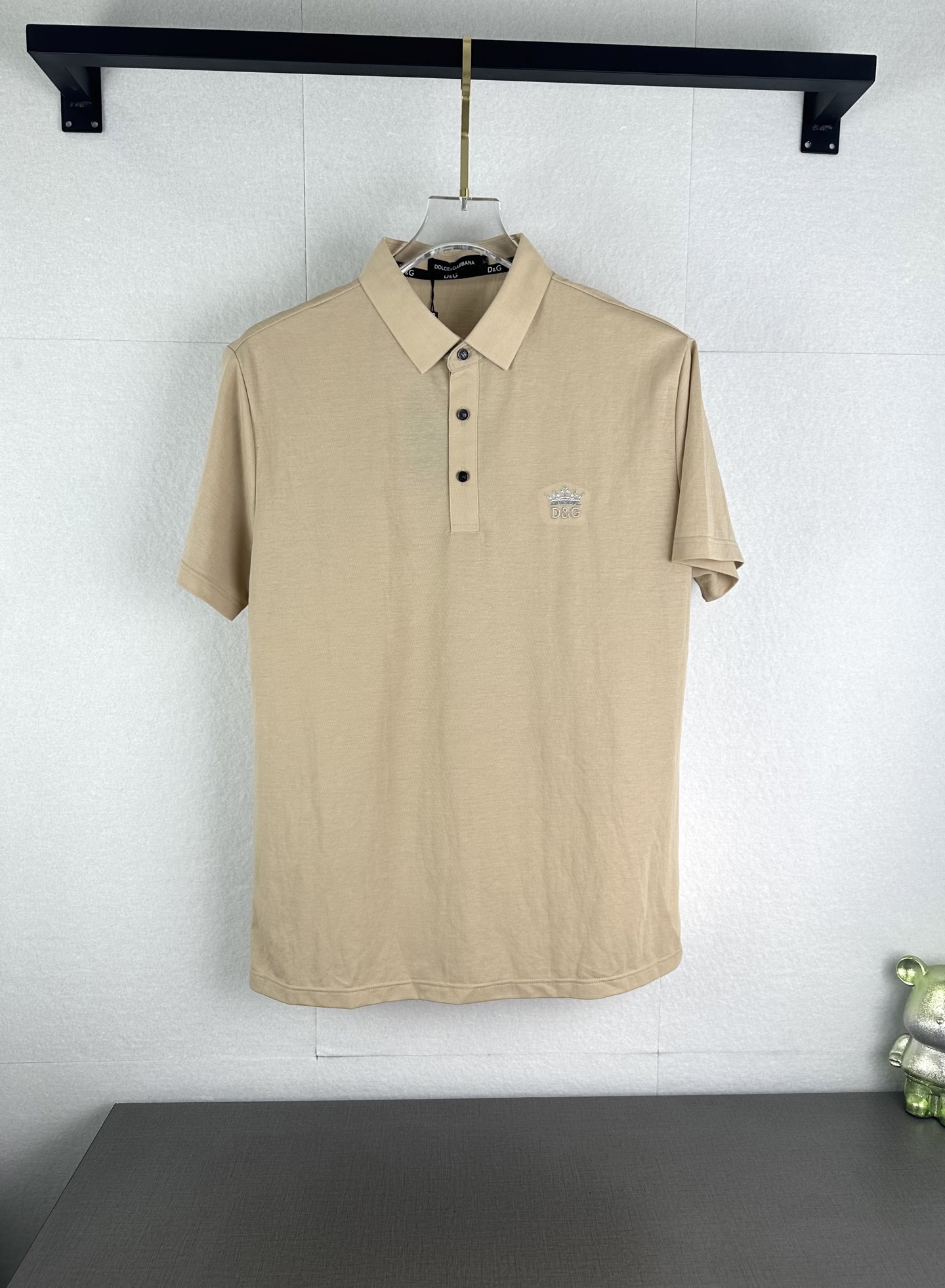 Dolce and Gabbana Beige Small Logo Polo Shirt