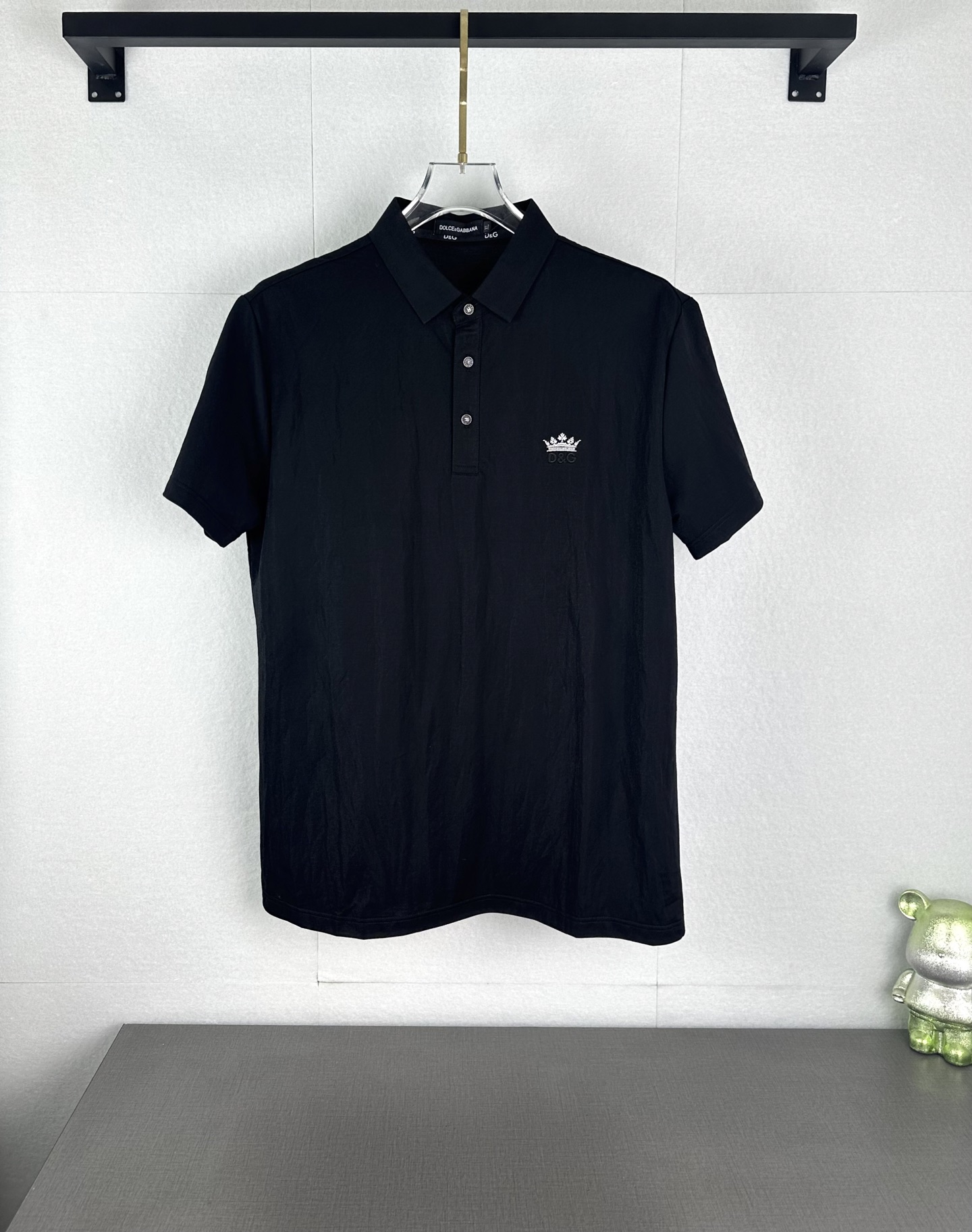 Dolce and Gabbana Black Small Logo Polo Shirt