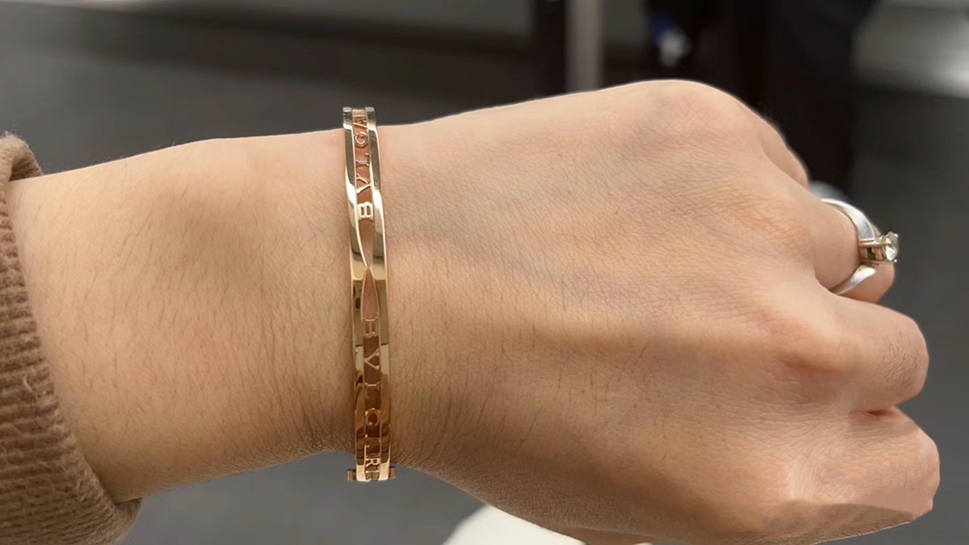 Bvlgari Openwork Cutout Logo Bangle - Comprehensive 6