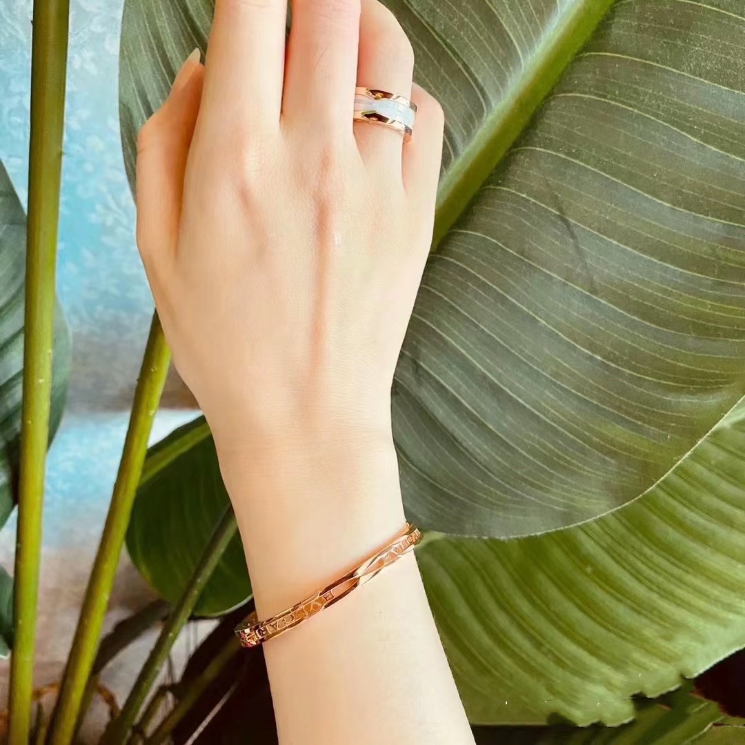 Bvlgari Openwork Cutout Logo Bangle - Comprehensive 5