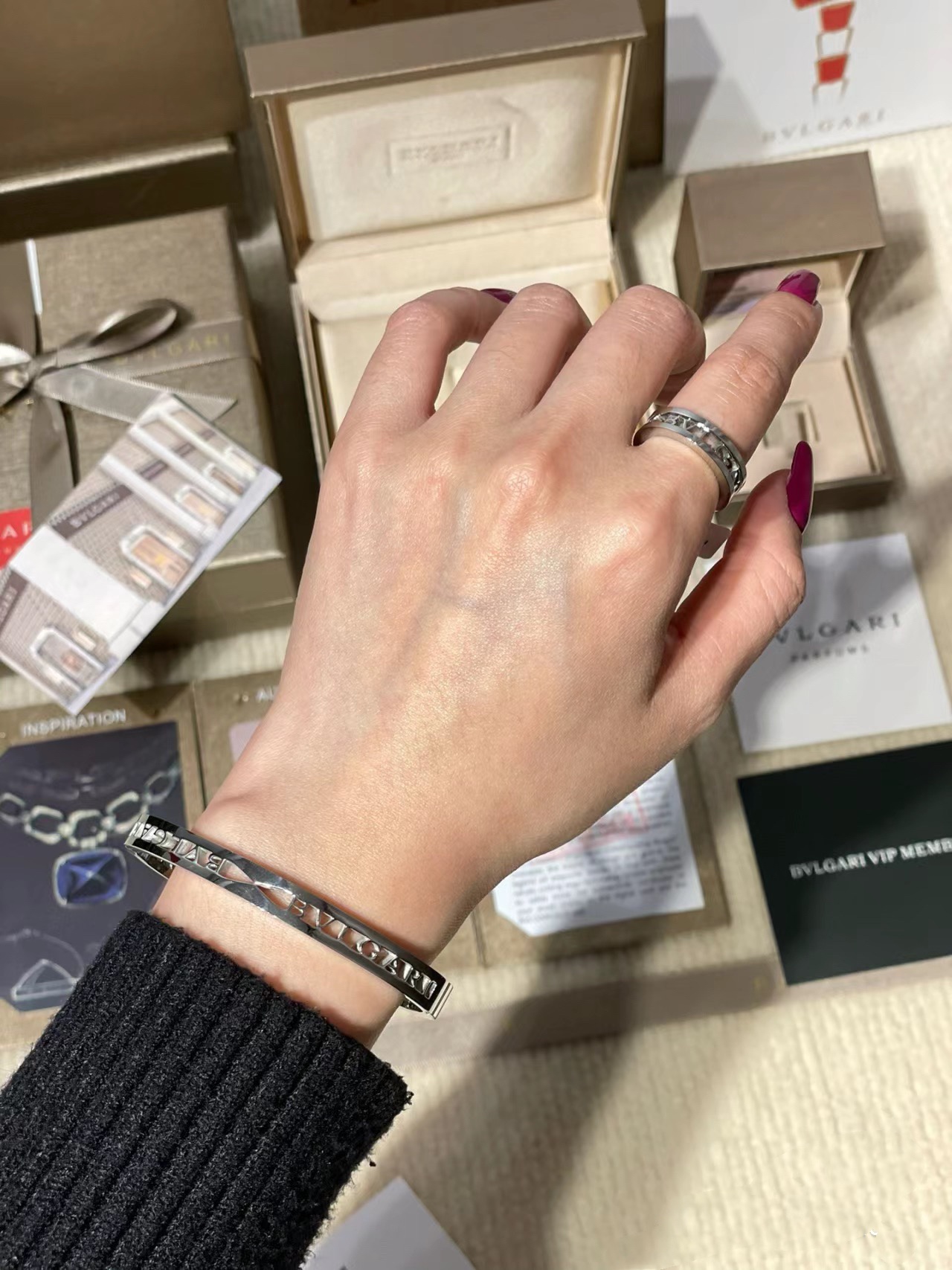 Bvlgari Openwork Cutout Logo Bangle - Comprehensive 2