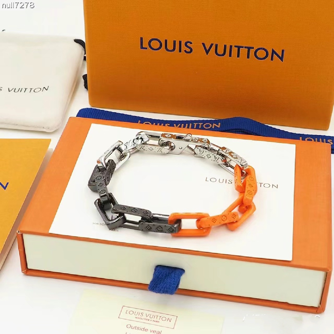 Louis Vuitton Orange Bamboo-Style Bracelet - Comprehensive