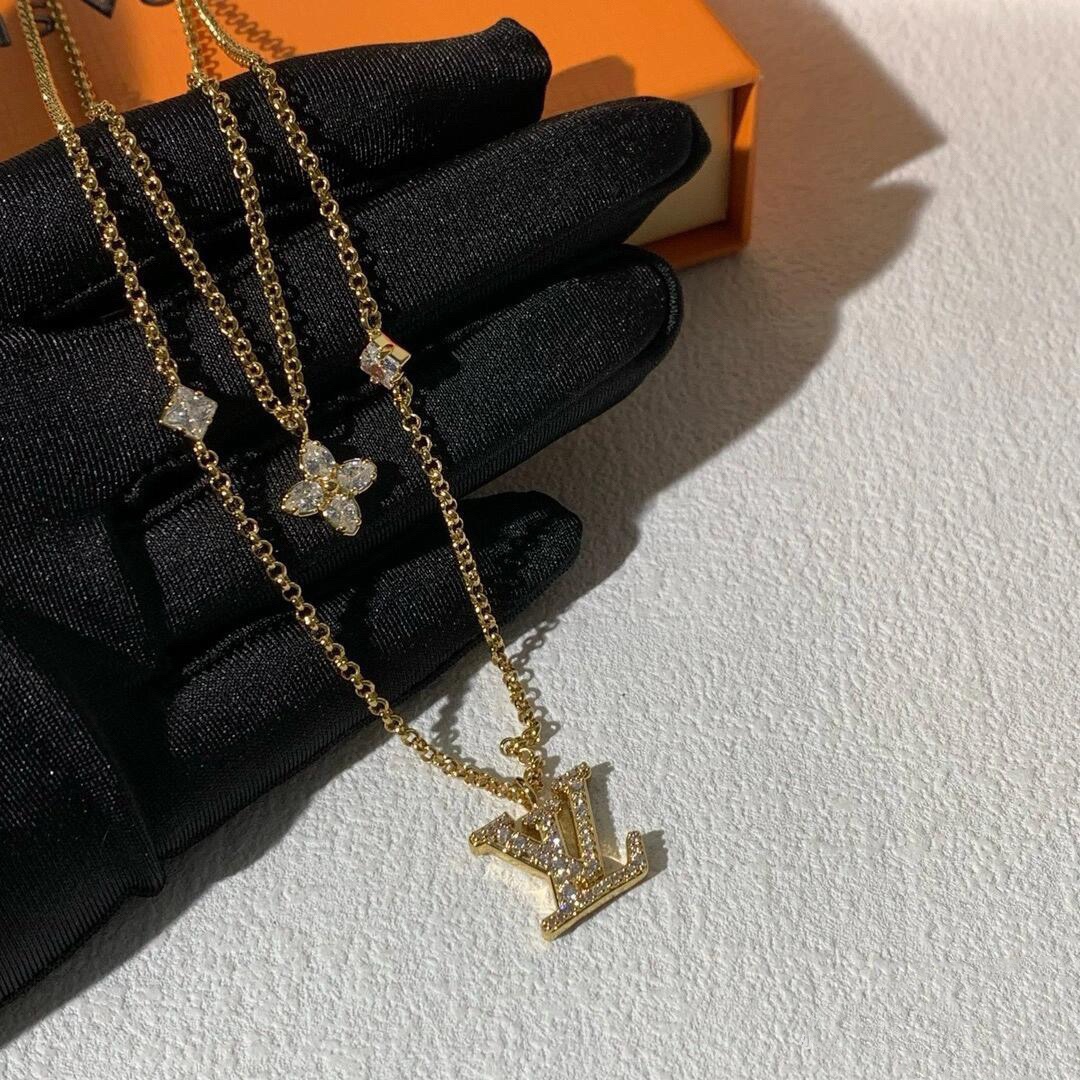 LV Double-Layer Pavé Necklace - Comprehensive