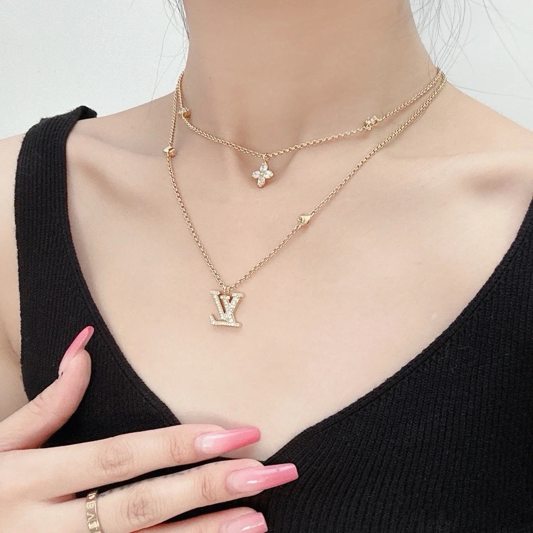 LV Double-Layer Pavé Necklace - Comprehensive 5