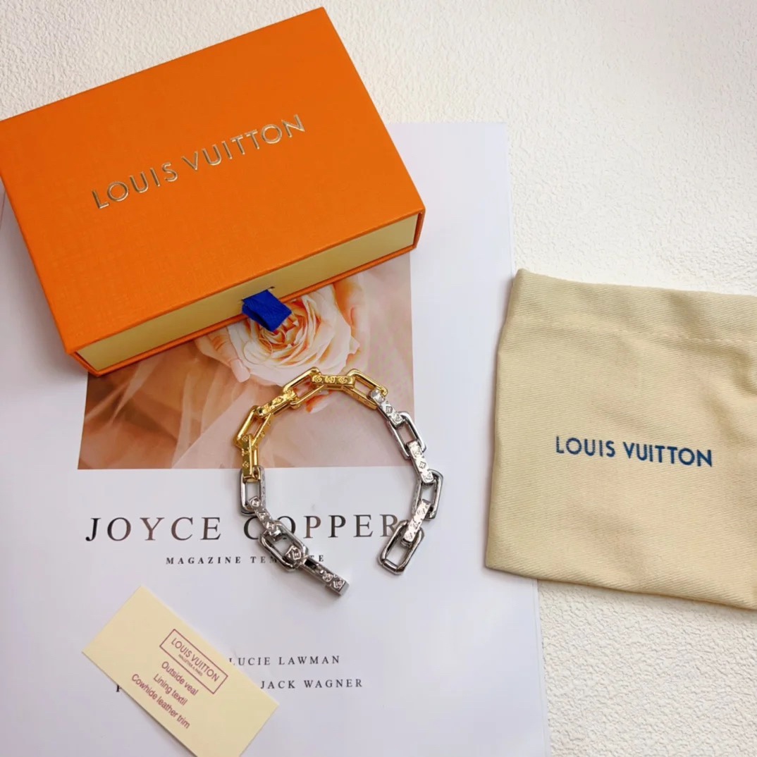 Louis Vuitton Two-Tone Bamboo Motif Bracelet - Comprehensive 3