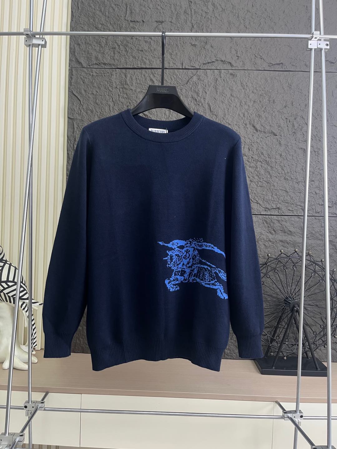 Burberry Navy Knight Graphic Sweater