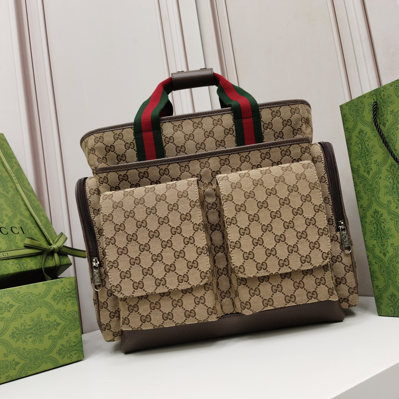 Gucci Bolsos cruzados y bandoleras Beige Marrón Verde Rojo Lona Nylon