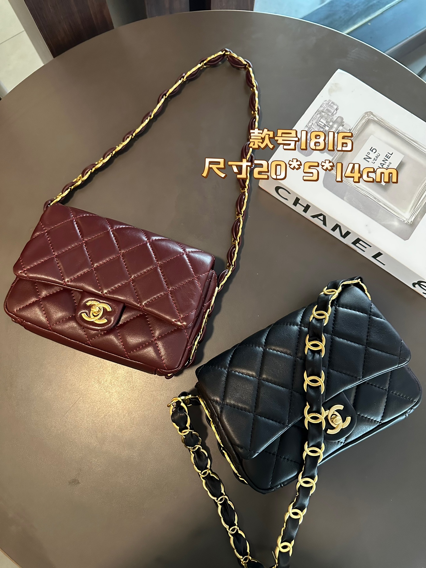 شانيل Chanel Classic Flap Bag حقيبة حقيبة الكتف &حقيبة كروس بودي جلد الغنم سلسلة