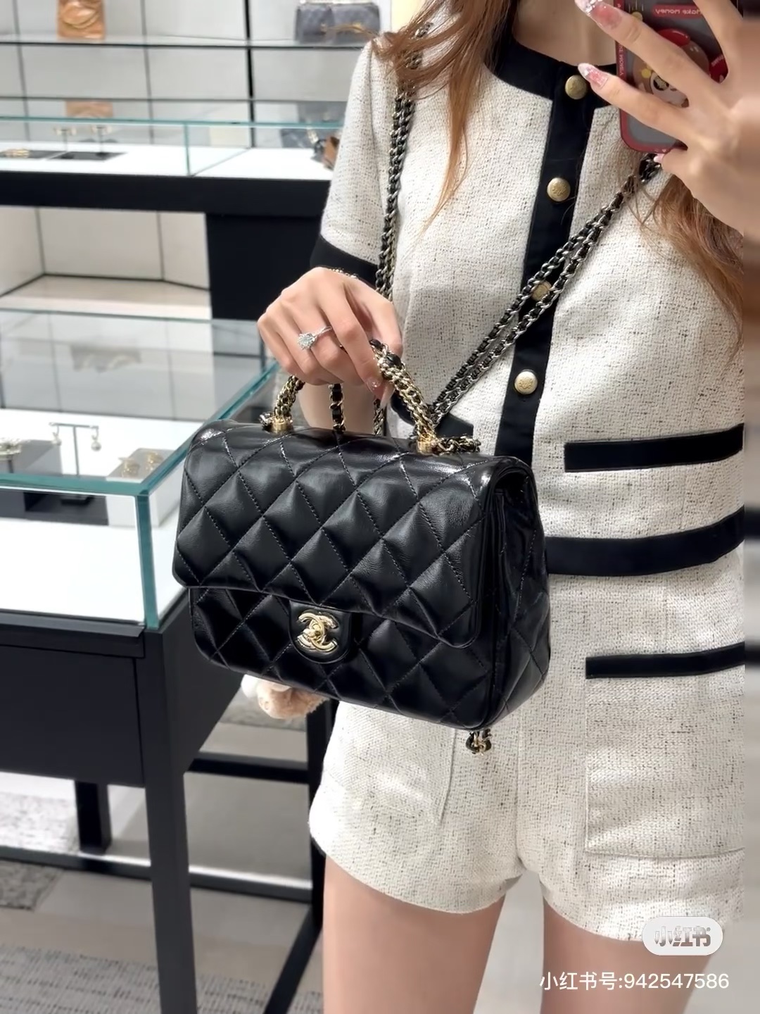 شانيل Chanel Classic Flap Bag حقيبة حقيبة يد حقيبة الكتف &حقيبة كروس بودي مصمم 7 نجوم نسخة طبق الأصل
 جلد البقر موضة سلسلة