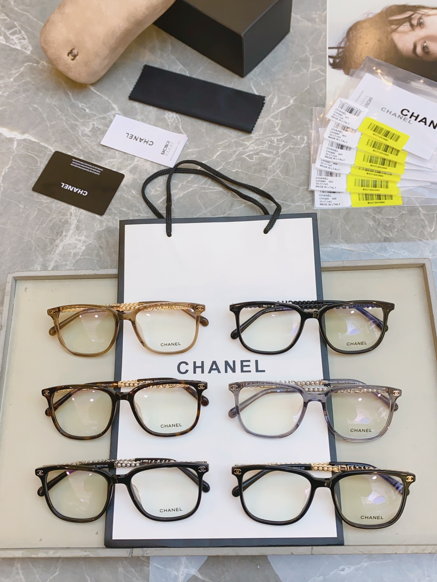 ，【CHANE*】香奈*儿新款光学架，MODEL：CH0880，SIZE：55口17-145