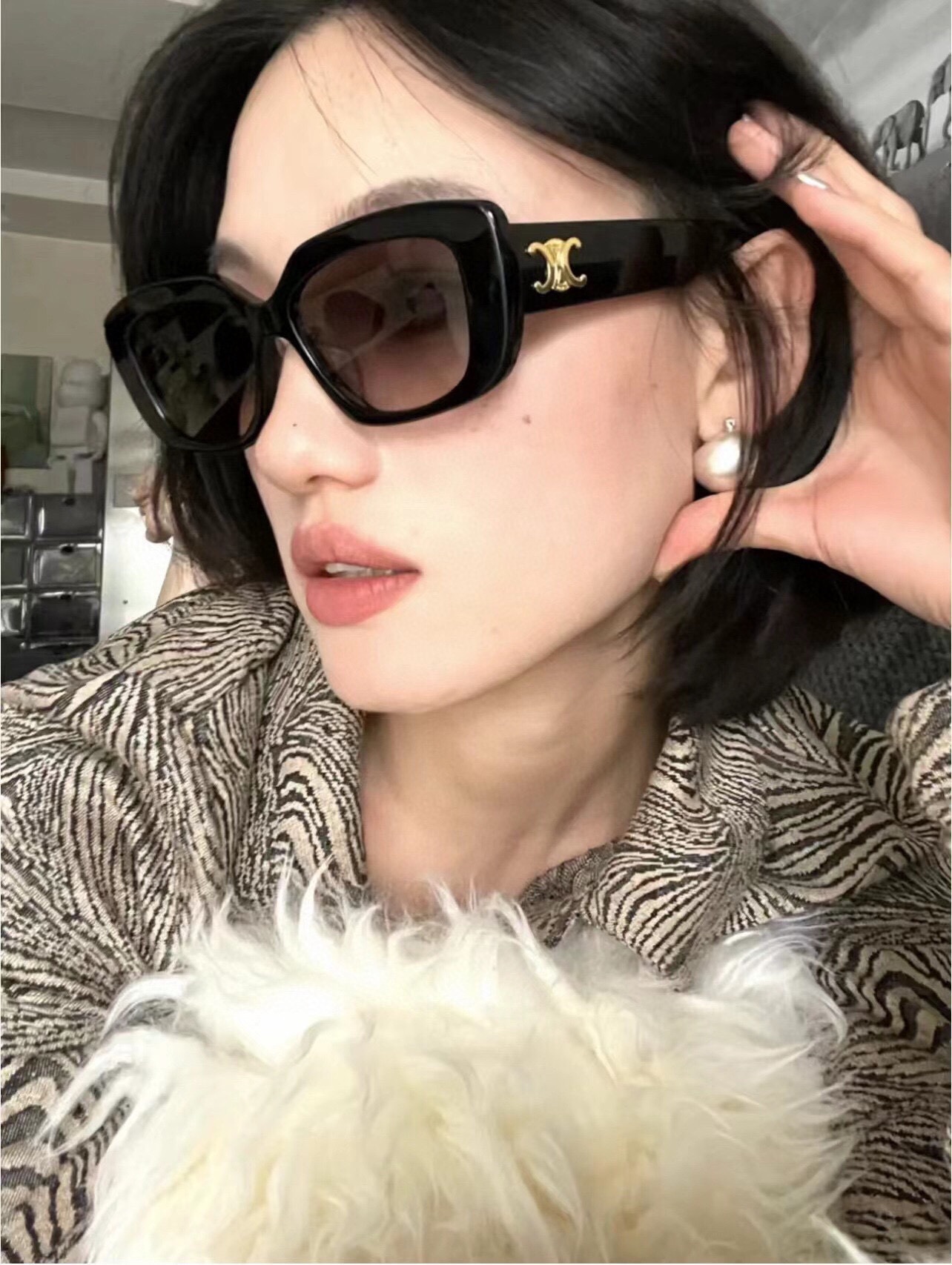 ️CL凯旋门方款高品质出货️遮脸Plus凹造型酷酷子墨镜速定️CELIN*赛*琳新款太阳镜️ModelC