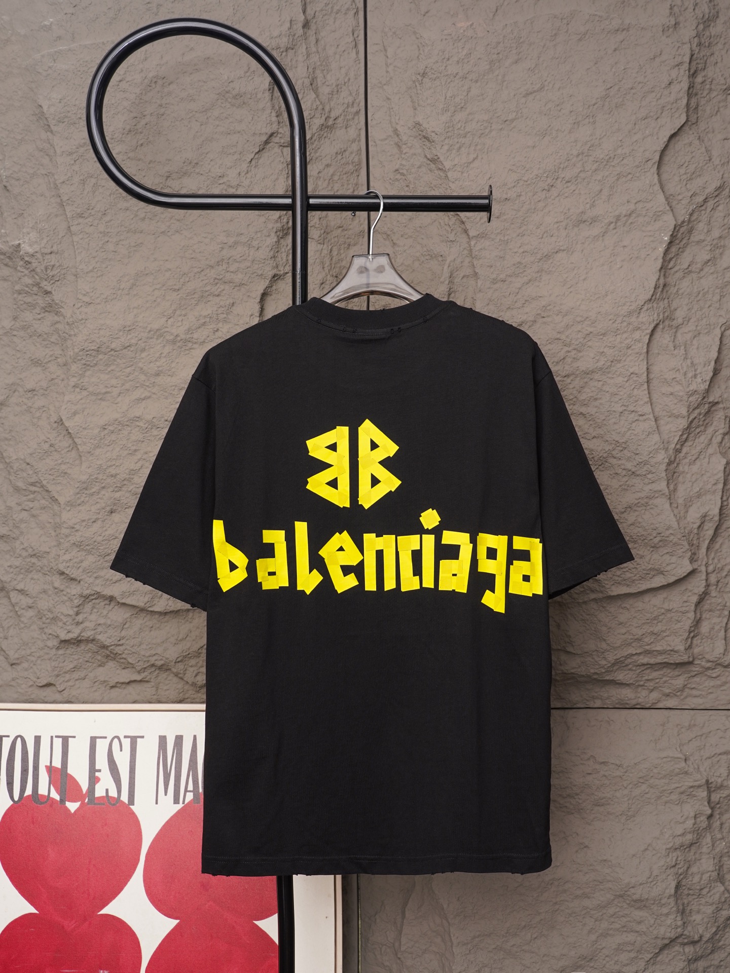 Balenciaga 𝗕𝗮𝗹𝗲𝗻𝗰𝗶𝗮𝗴𝗮/巴黎世家2026SSS 黄胶带圆领短袖