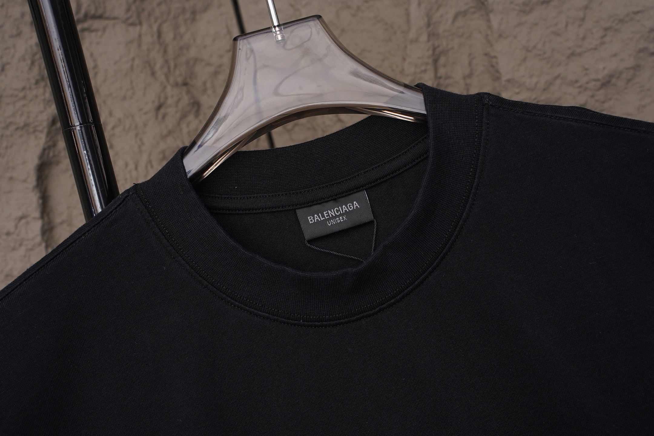 Balenciaga Balenciaga/巴黎世家2026大M 刺绣夏季新款 美式酸洗做旧激光烧花贴布绣情侣休闲短袖T恤