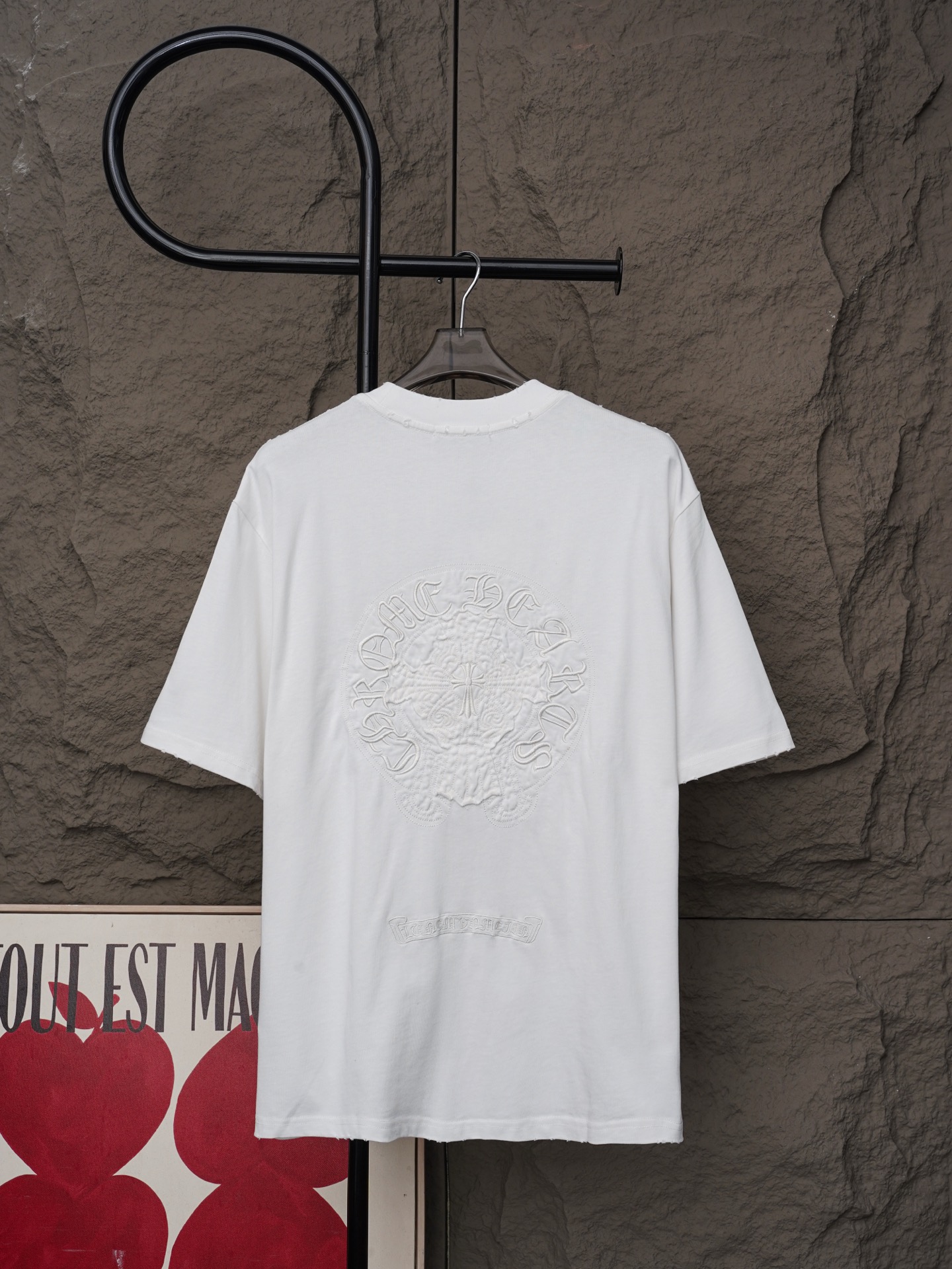 Chrome Hearts 𝗖𝗵𝗿𝗼𝗺𝗲 𝗛𝗲𝗮𝗿𝘁𝘀/克罗心2026大师之作十字架贴布刺绣夏季新款 美式酸洗做旧激光烧花贴布绣情侣休闲短袖T恤