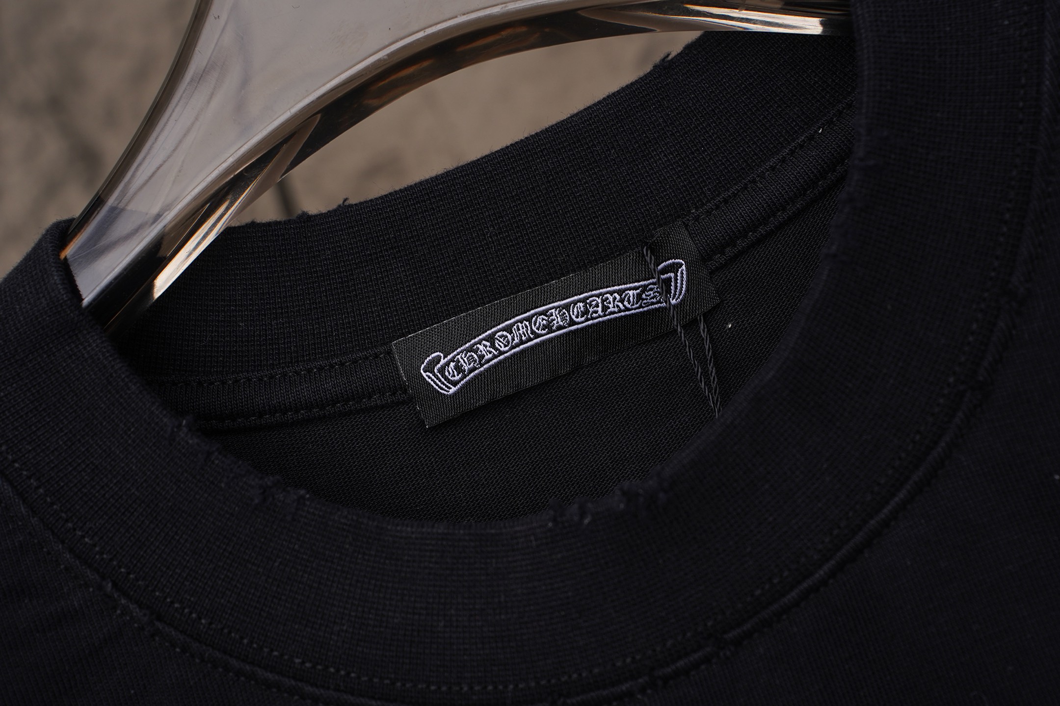 Chrome Hearts 𝗖𝗵𝗿𝗼𝗺𝗲 𝗛𝗲𝗮𝗿𝘁𝘀/克罗心2026大师之作十字架贴布刺绣夏季新款 美式酸洗做旧激光烧花贴布绣情侣休闲短袖T恤