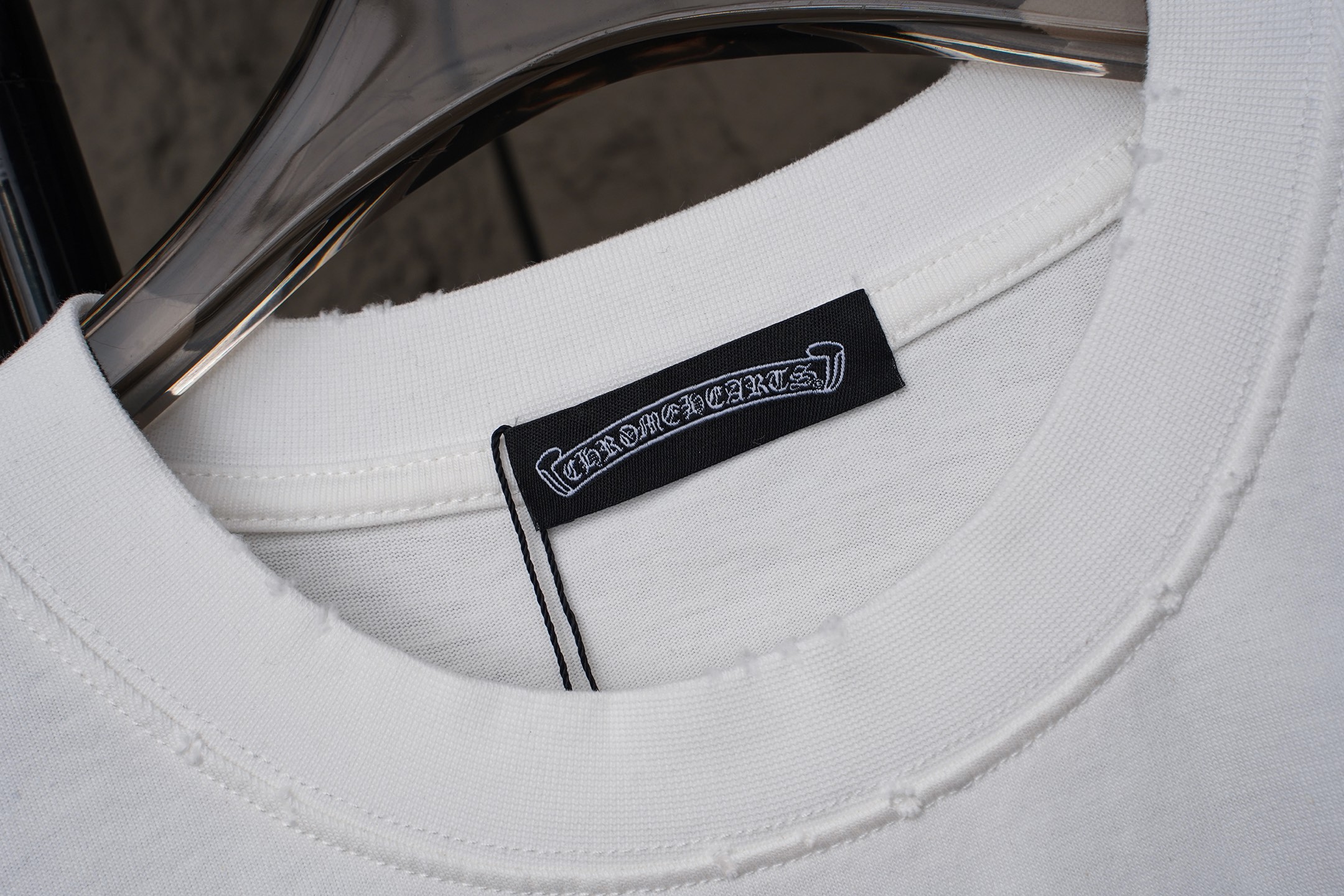 Chrome Hearts 𝗖𝗵𝗿𝗼𝗺𝗲 𝗛𝗲𝗮𝗿𝘁𝘀/克罗心2026大师之作十字架贴布刺绣夏季新款 美式酸洗做旧激光烧花贴布绣情侣休闲短袖T恤