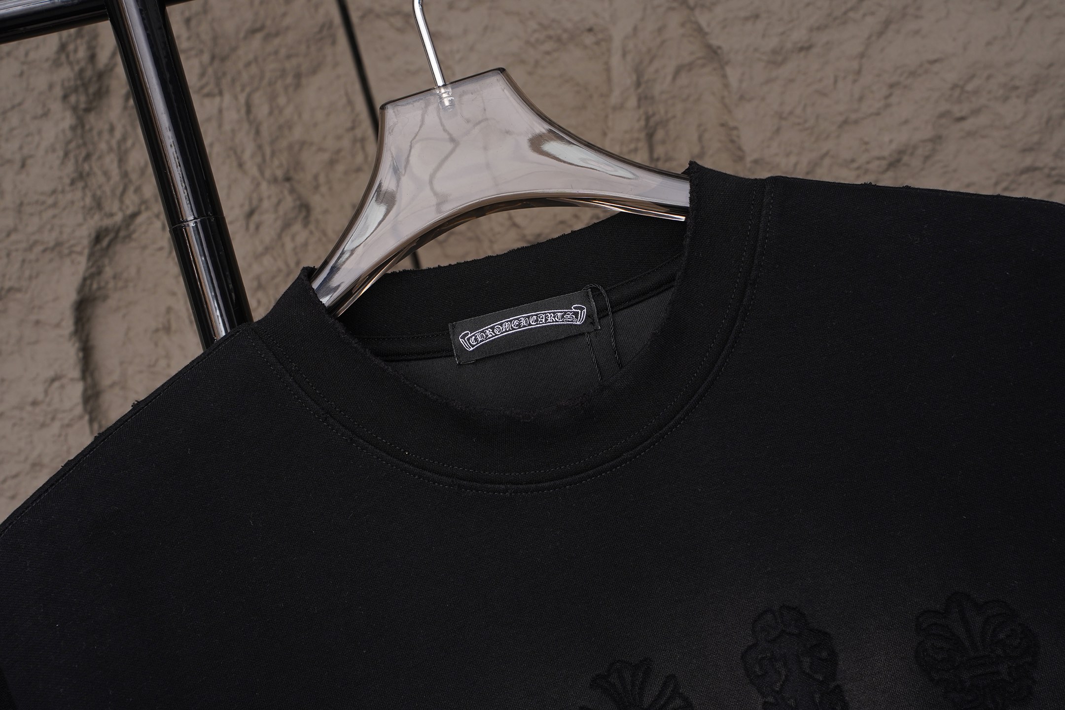 Chrome Hearts 𝗖𝗵𝗿𝗼𝗺𝗲 𝗛𝗲𝗮𝗿𝘁𝘀/克罗心2026十字架激光镭射贴布刺绣夏季新款 美式酸洗做旧激光烧花贴布绣情侣休闲短袖T恤
