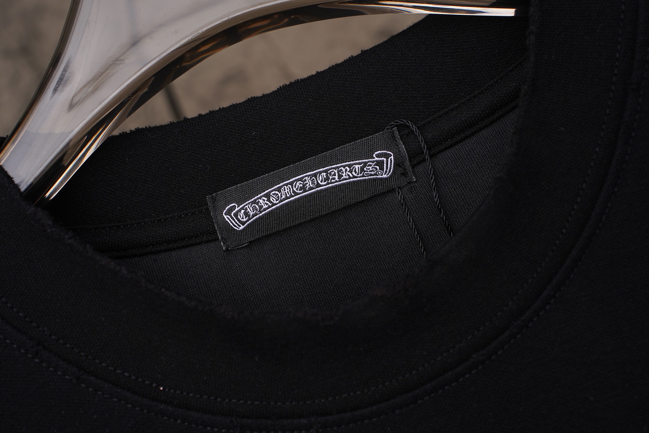 Chrome Hearts 𝗖𝗵𝗿𝗼𝗺𝗲 𝗛𝗲𝗮𝗿𝘁𝘀/克罗心2026十字架激光镭射贴布刺绣夏季新款 美式酸洗做旧激光烧花贴布绣情侣休闲短袖T恤