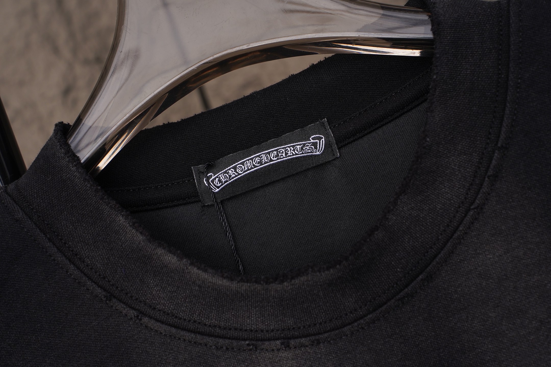 Chrome Hearts 𝗖𝗵𝗿𝗼𝗺𝗲 𝗛𝗲𝗮𝗿𝘁𝘀/克罗心2026十字架激光镭射贴布刺绣夏季新款 美式酸洗做旧激光烧花贴布绣情侣休闲短袖T恤