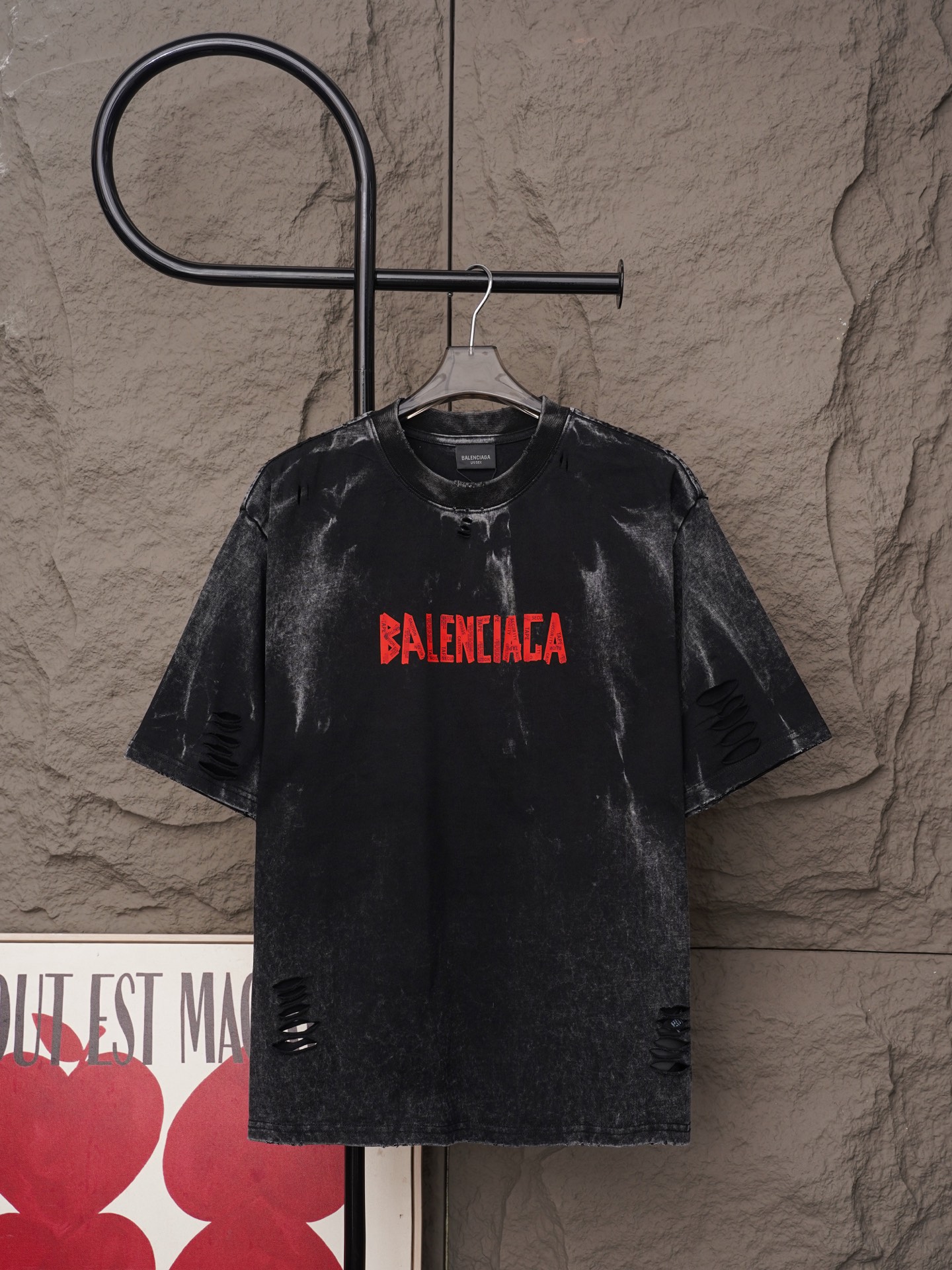 Balenciaga 𝗕𝗮𝗹𝗲𝗻𝗰𝗶𝗮𝗴𝗮/巴黎世家2026SS厚板浮雕工艺圆领短袖