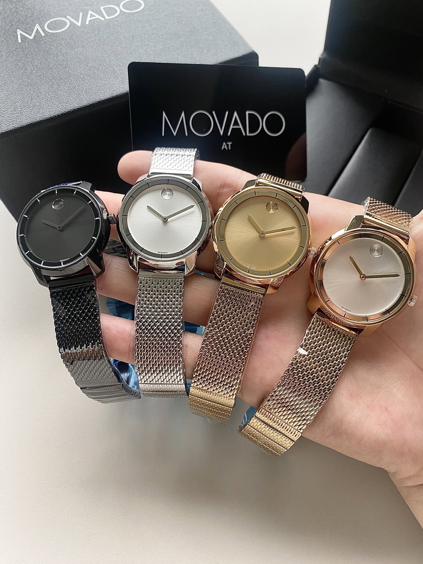 Movado Couple's Watch Set - Silver Tone Stainless Steel Mesh Bracelet 6 i1755768963345 6311 0 8