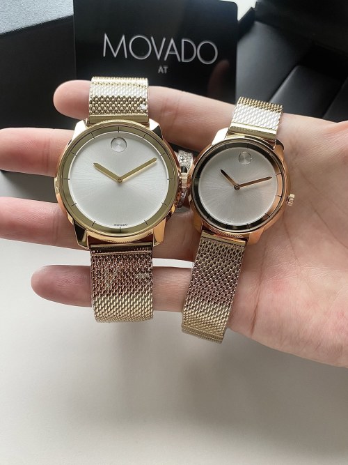 Movado Couple's Watch with Mesh Strap, Gold Tone 1 Movado Couple's Watch with Mesh Strap, Gold Tone