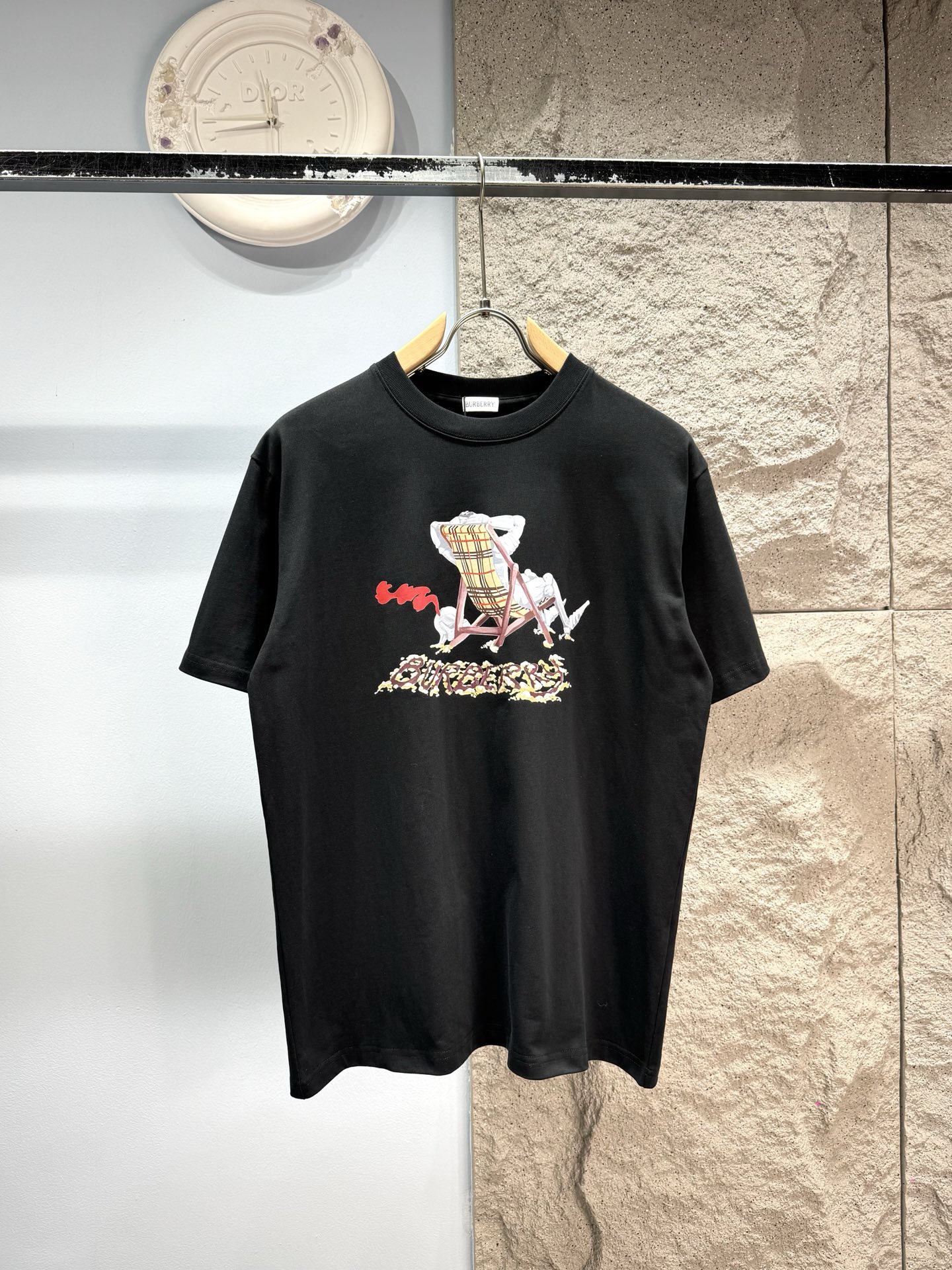 P148 Burberry*Burberry Beach Rider‼ ️Camiseta de manga corta® 🖤Camiseta estampada Burberry Beach Rider, serie primaver…