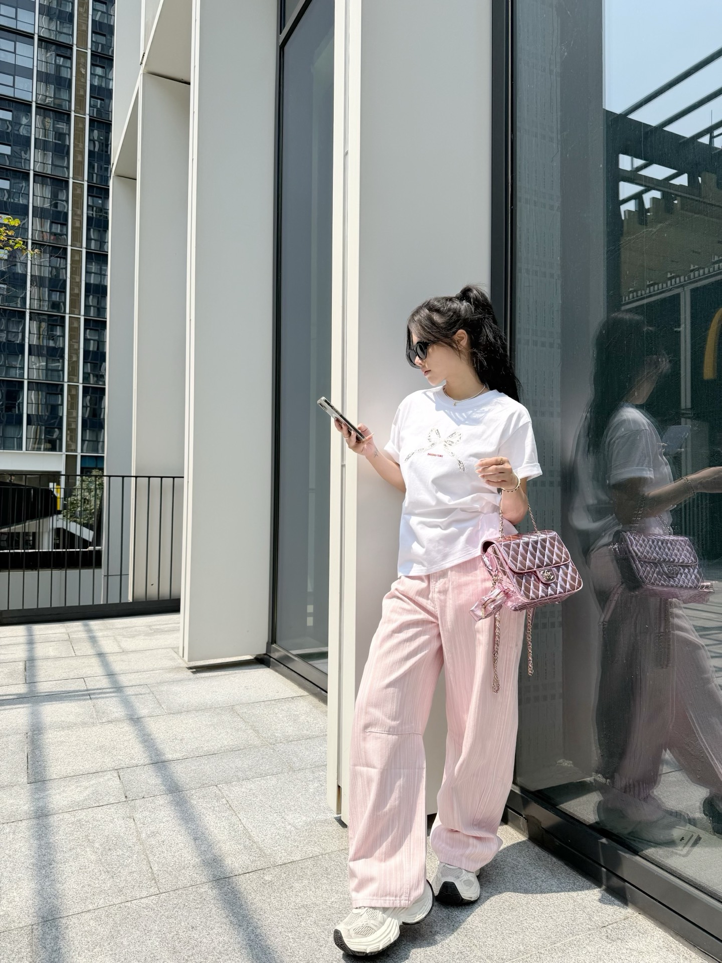 NO:549040,A very summer set with SST bow tee, alexander wang19860909搭配SST蝴蝶结tee 很夏天的一套,,alexander wang,Women's clothing