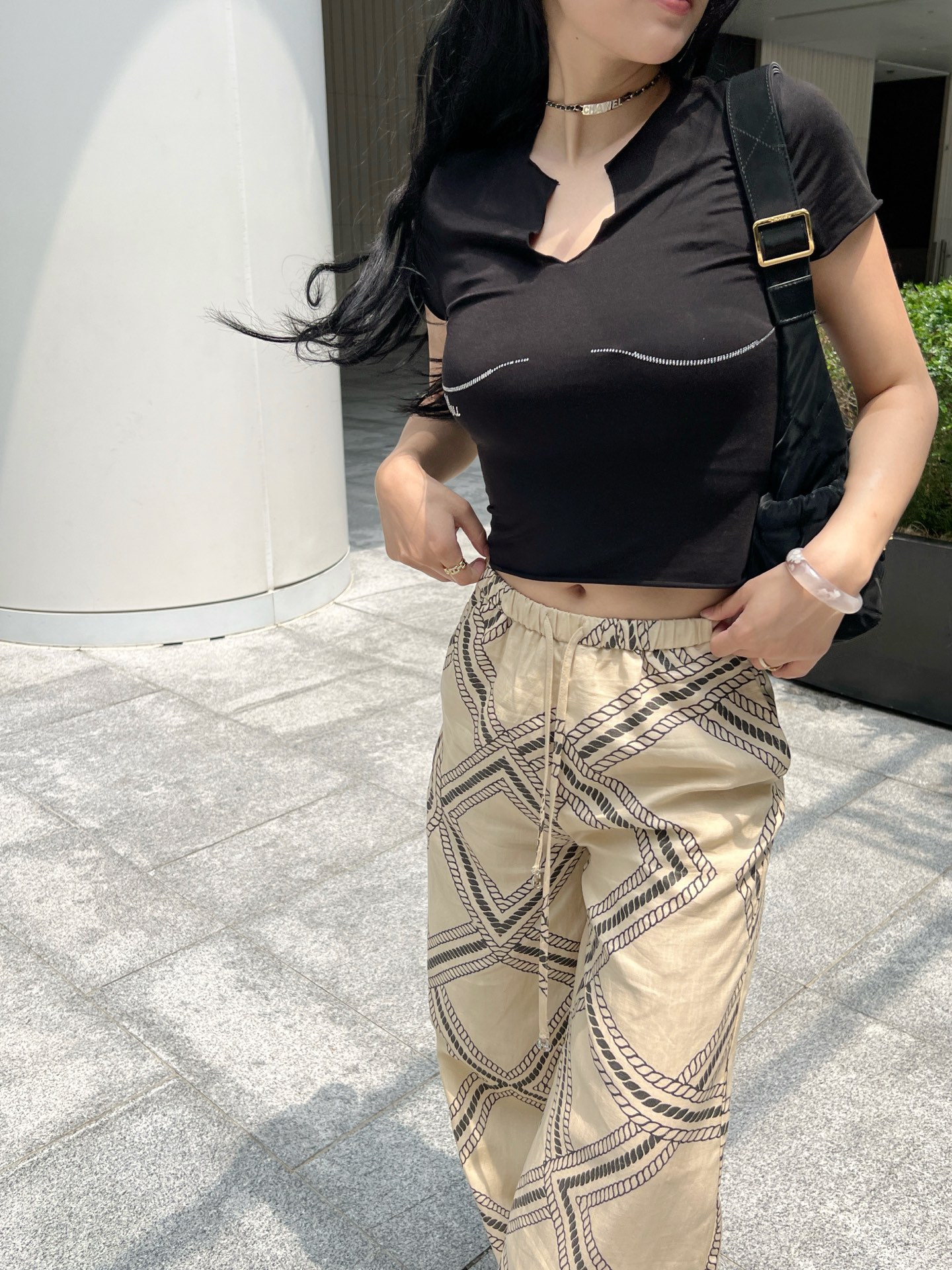 NO:475394,Paired with vacation linen pants, temperament, alexander wang19860909搭配度假亚麻裤 气质拿捏,,alexander wang,Women's clothing