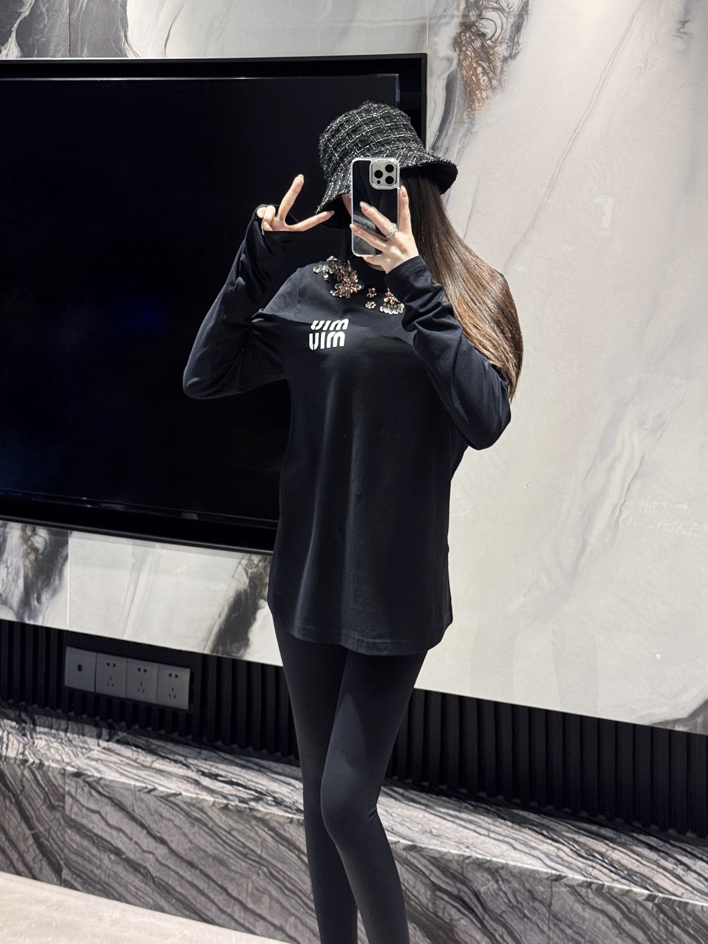 NO:467886,My own model looks 168 high upper body S-size effect, alexander wang19860909自家模特look 168高上身S码效果,,alexander wang,Women's clothing