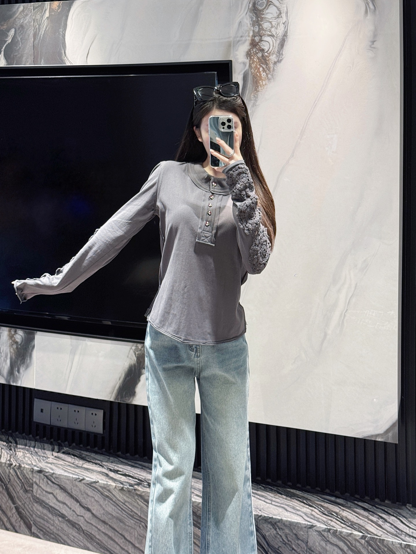 NO:469385,My own model look with cc pocket jeans, jeans, alexander wang19860909自家模特look 搭配cc口袋牛仔裤,,jeans,alexander wang,Women's clothing