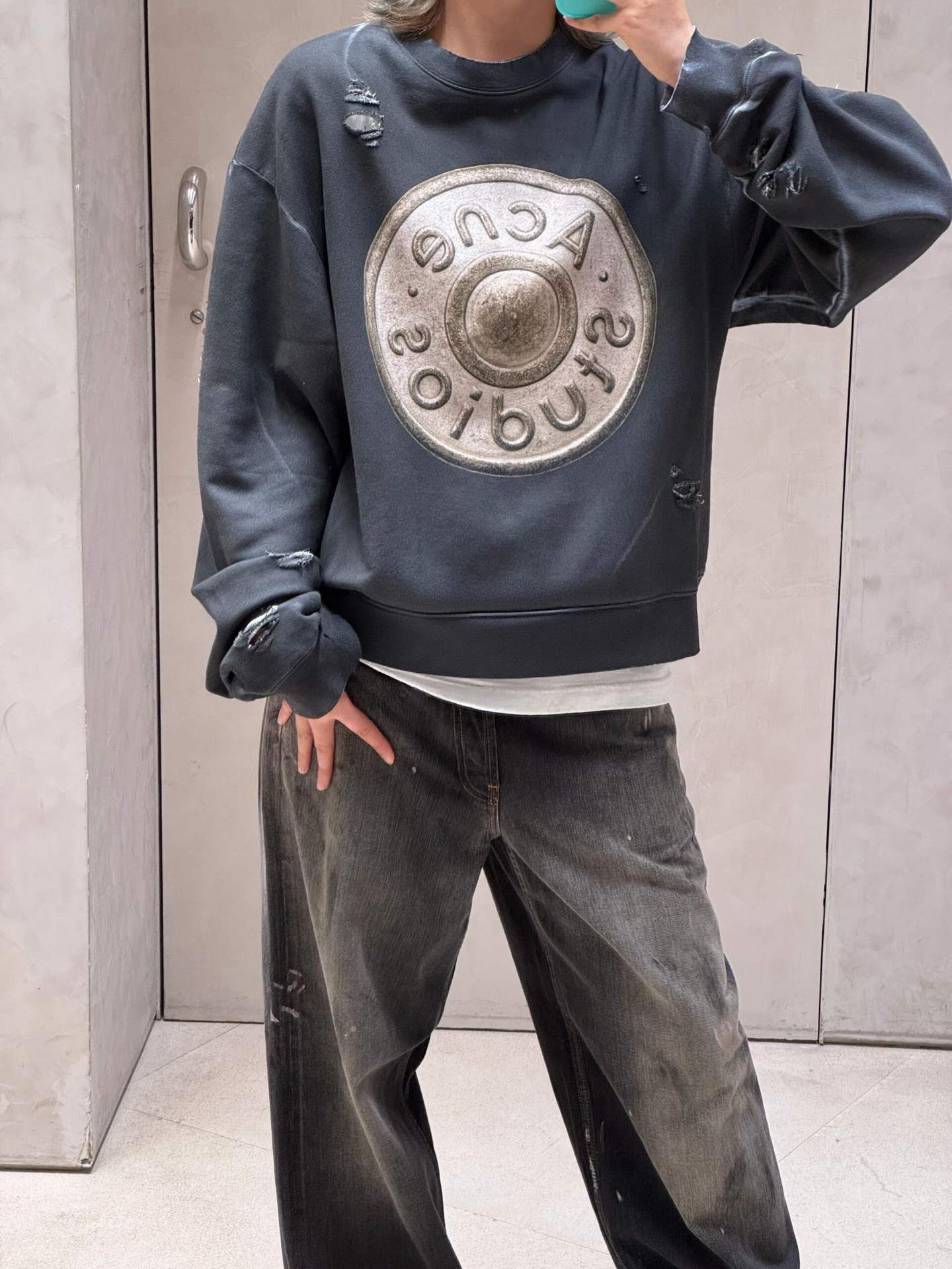 NO:569768,ACN's fashionable distressing comes with two brushes, alexander wang19860909acn的时髦做旧 是有两把刷子的,,alexander wang,Women's clothing