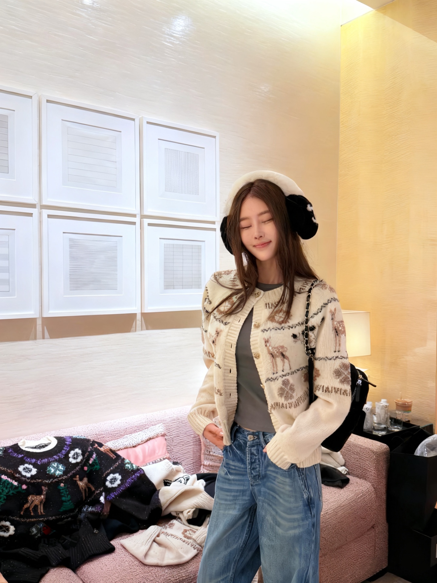 NO:606440,Jiugongge outfit, earmuffs are a plus,,alexander wang19860909九宫格穿搭 耳罩太加分了,,alexander wang,Women's clothing